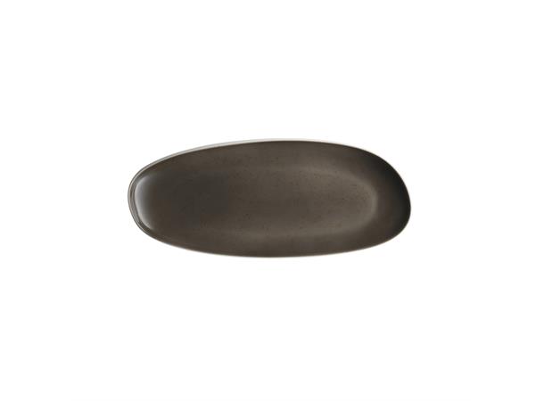 POTTERY tallerken oval coupe 180x90mm Dekor: Unique Dark Grey